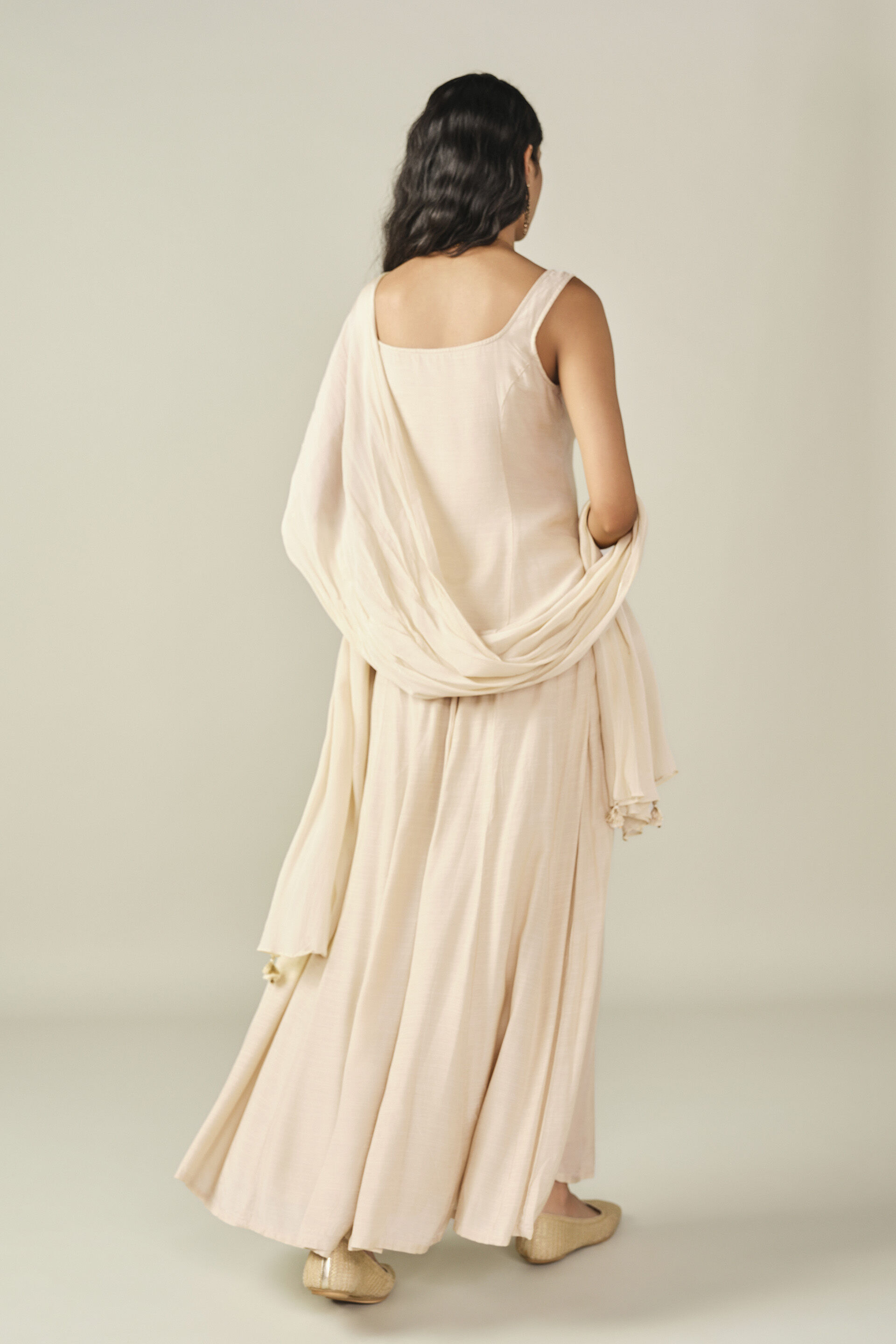 Embroidered Skirt Set in Beige, Beige, image 6