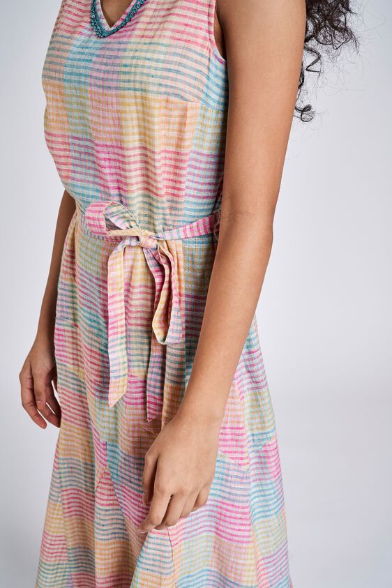9 - Multi Color Checks Fit And Flare Dress, image 9