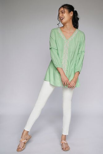 3 - Mint Solid Straight Top, image 3