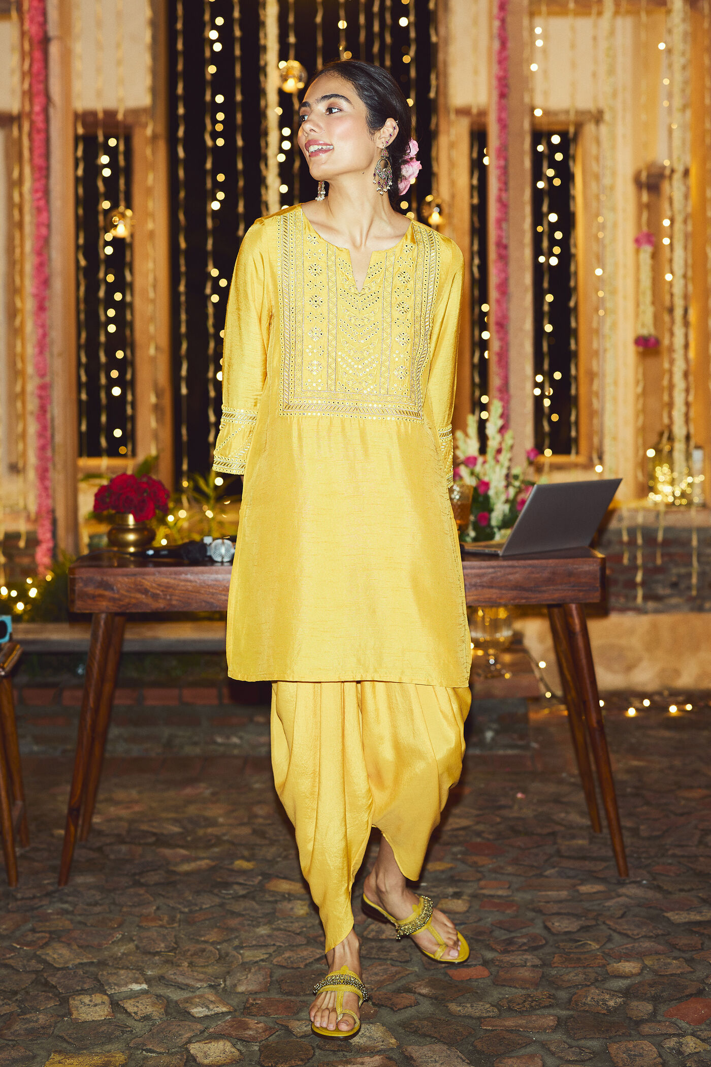 Parina Kurta Set in Mustard
