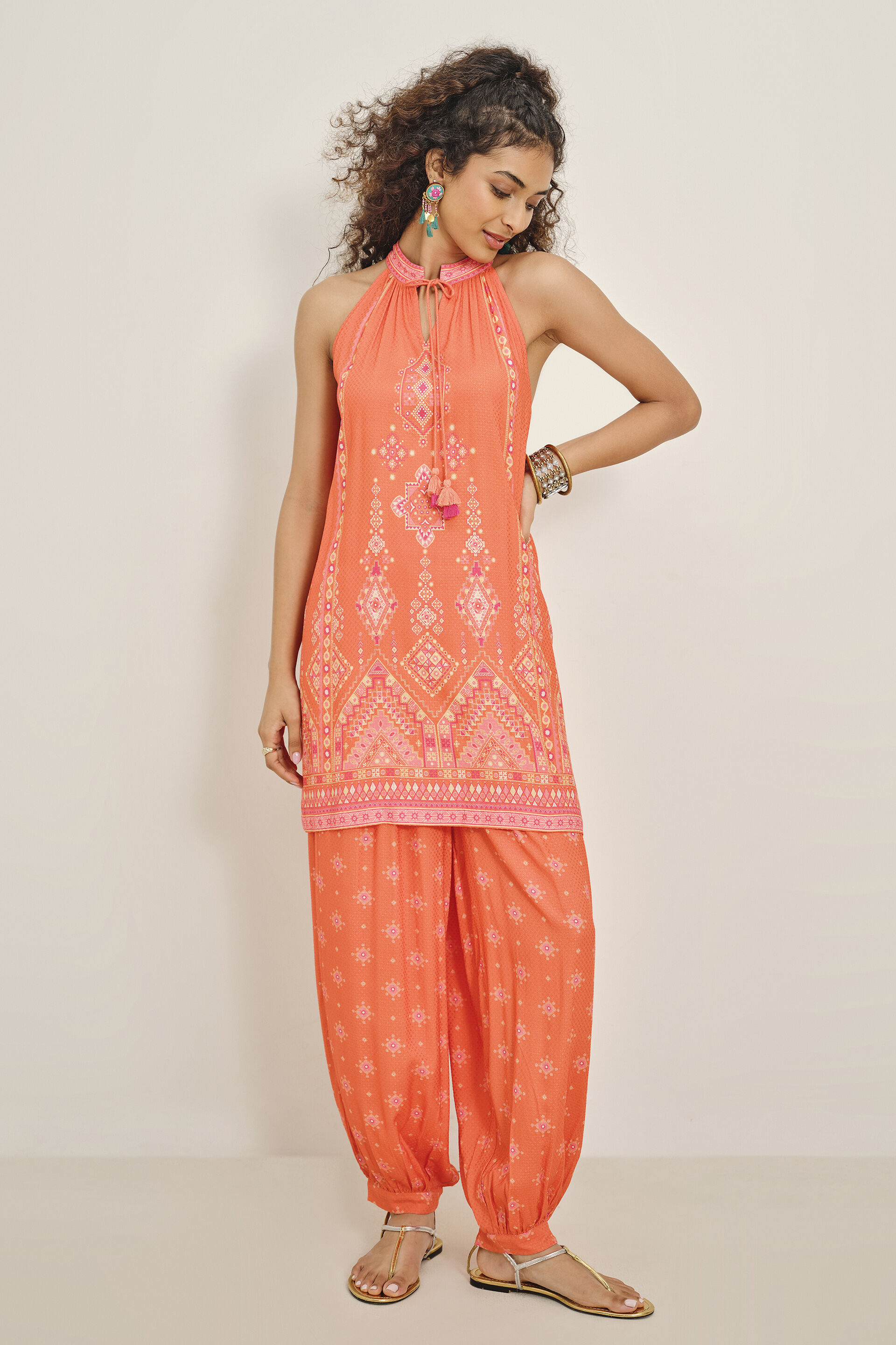 Saffron Sair Harem Pants, Orange, image 3