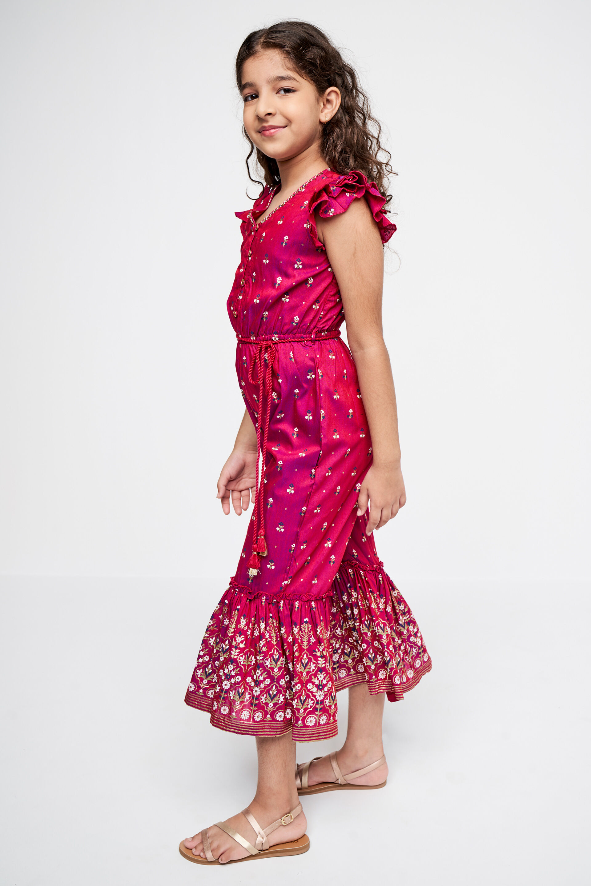 Wine Flounce Jumpsuit, Wine, image 3