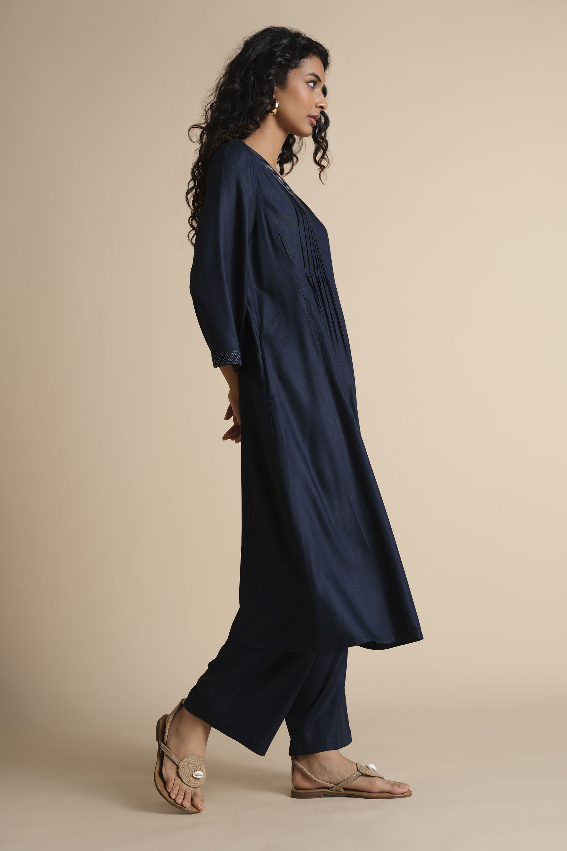 Shaam Afsana Kurta, Navy Blue, image 3