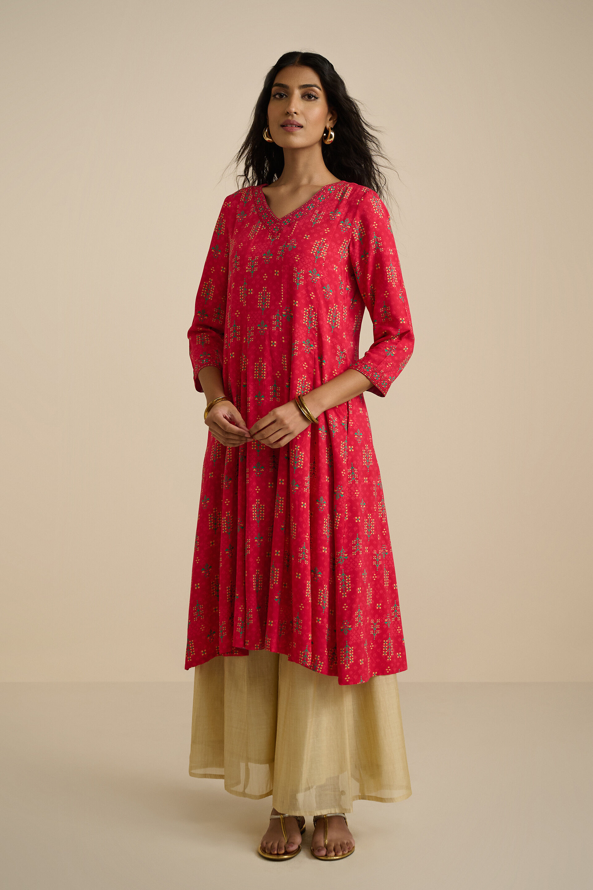 Shudh Desi Kurta, Red, image 2