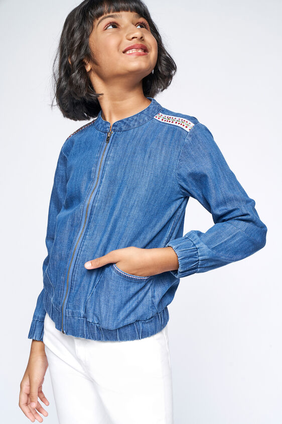 1 - Blue Embroidered Straight Jacket, image 1