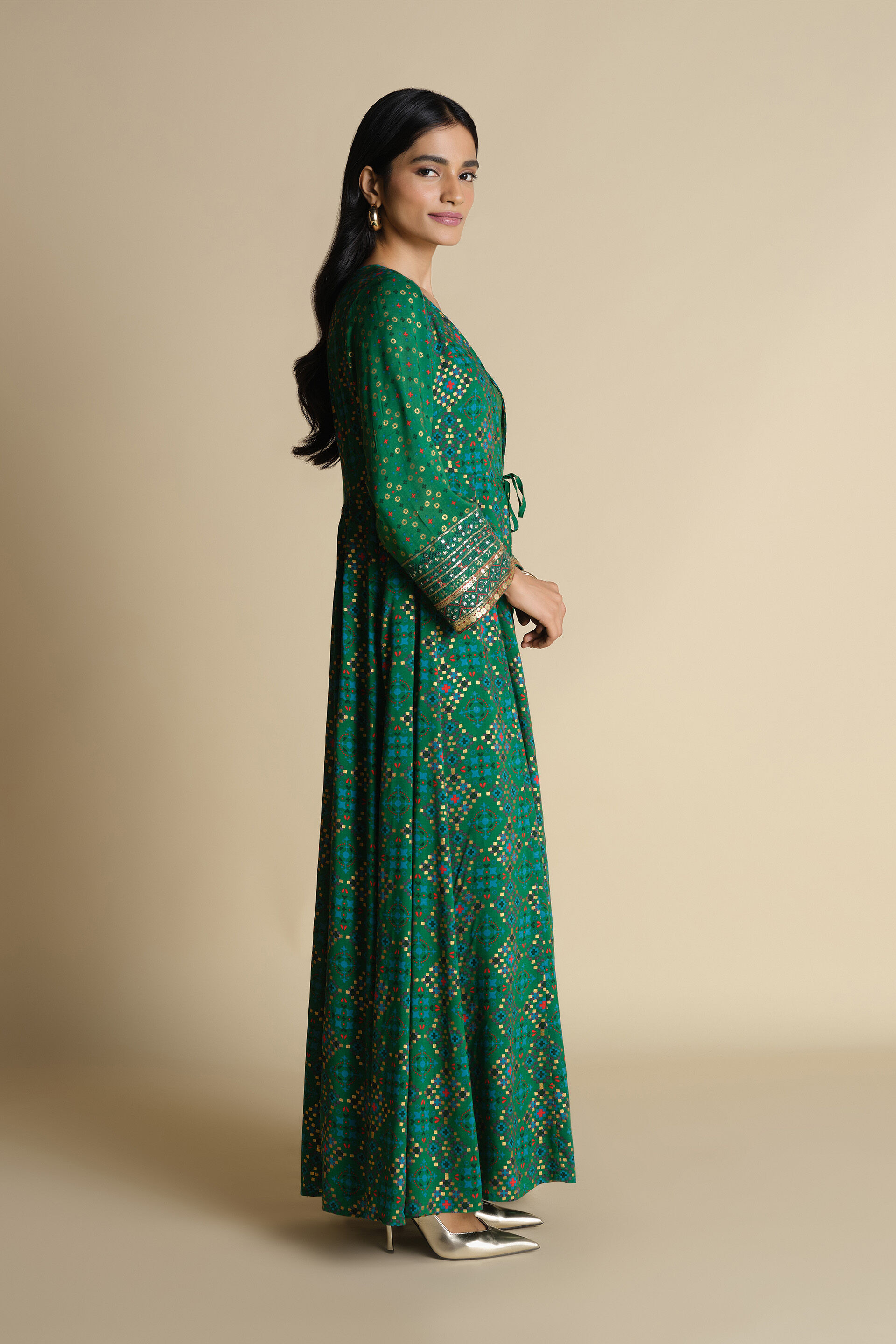 green emerald velvet dress Contessa Long Dress in Jewel Green – Maison Safiyaa USA main image 1