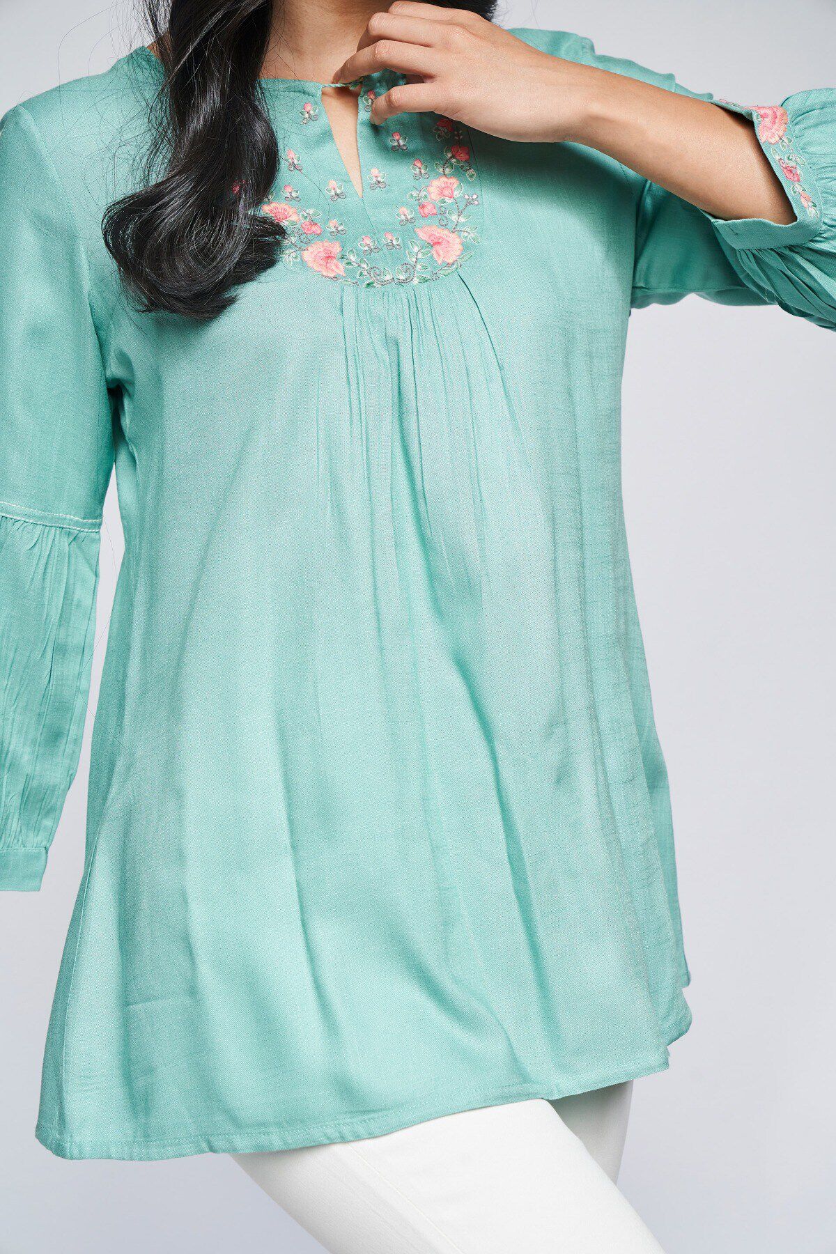 6 - Sage Green Solid A-Line Top, image 6