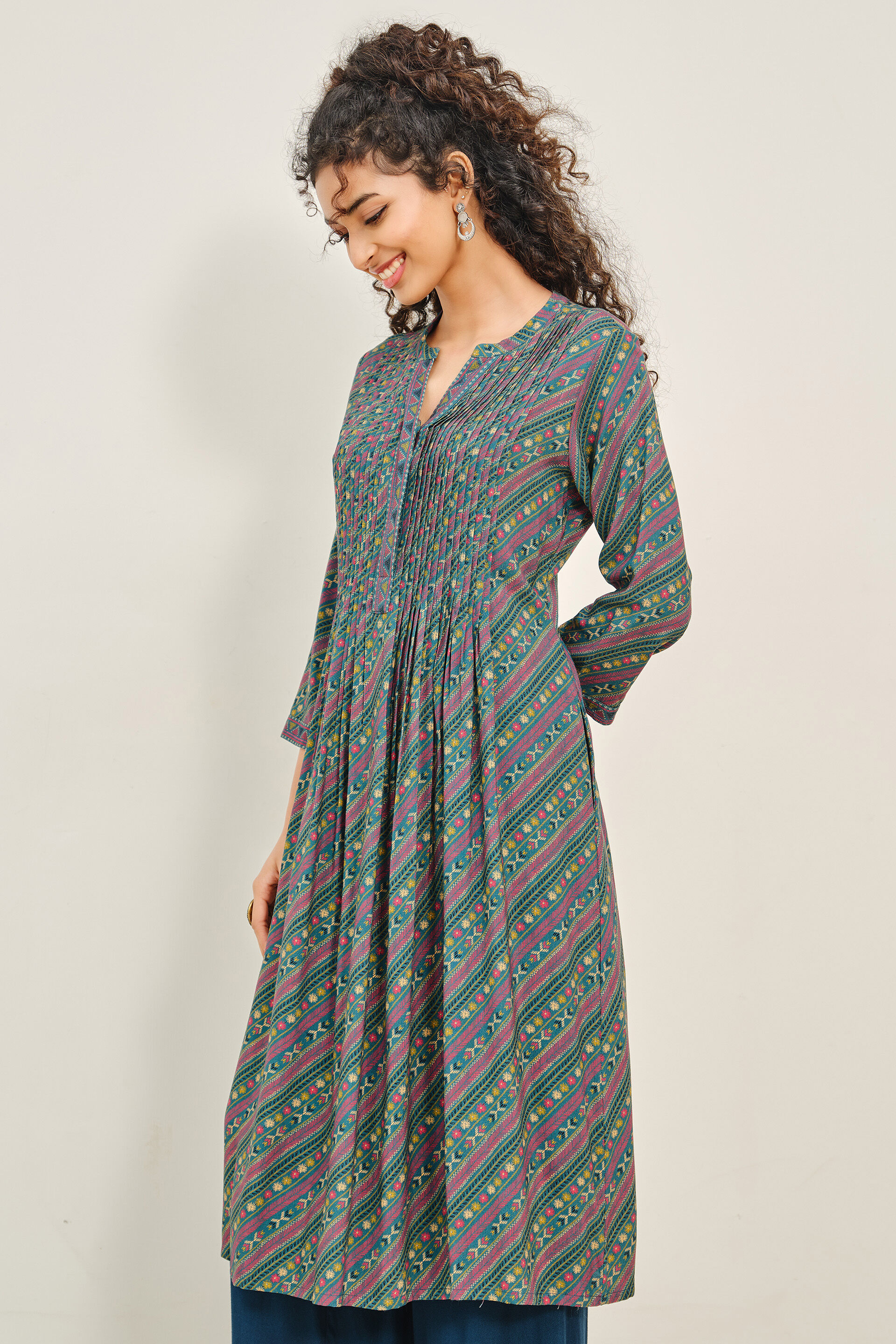 Teal Tamanna Kurta, Teal, image 3