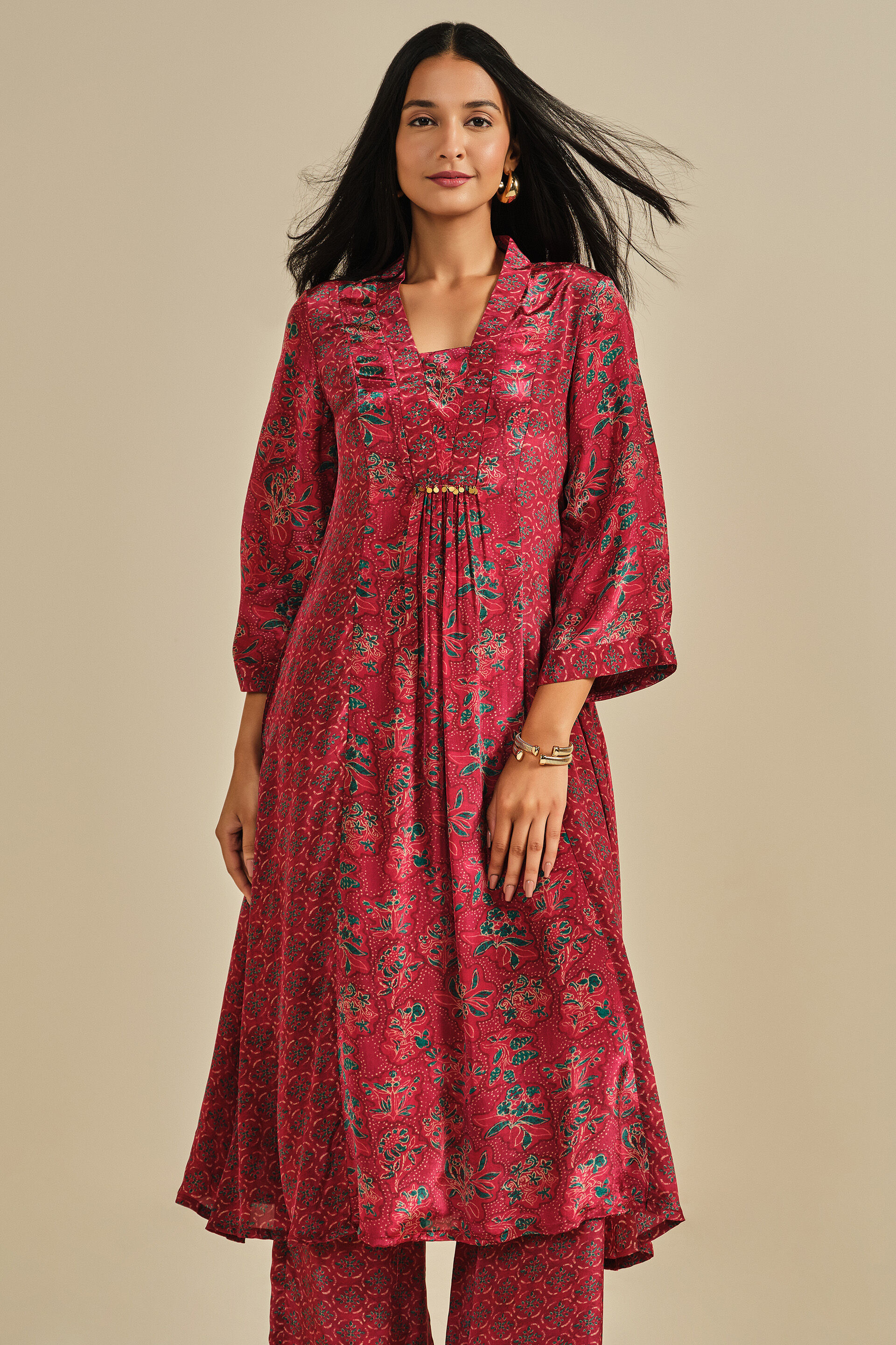 Pyaar Berry Wine Kurta Set, Wine, image 3