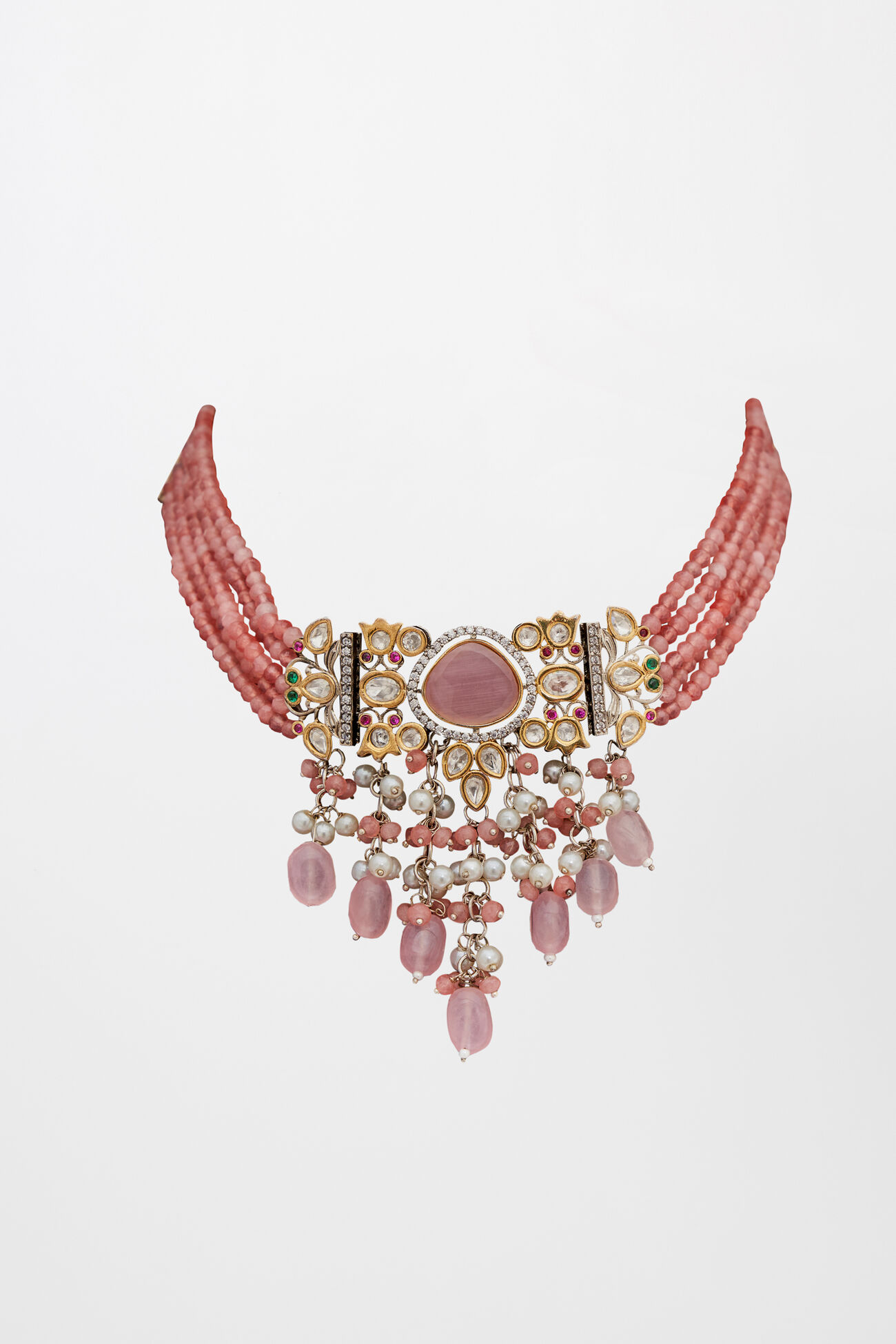 Pink Brass Neckpiece, , image 1
