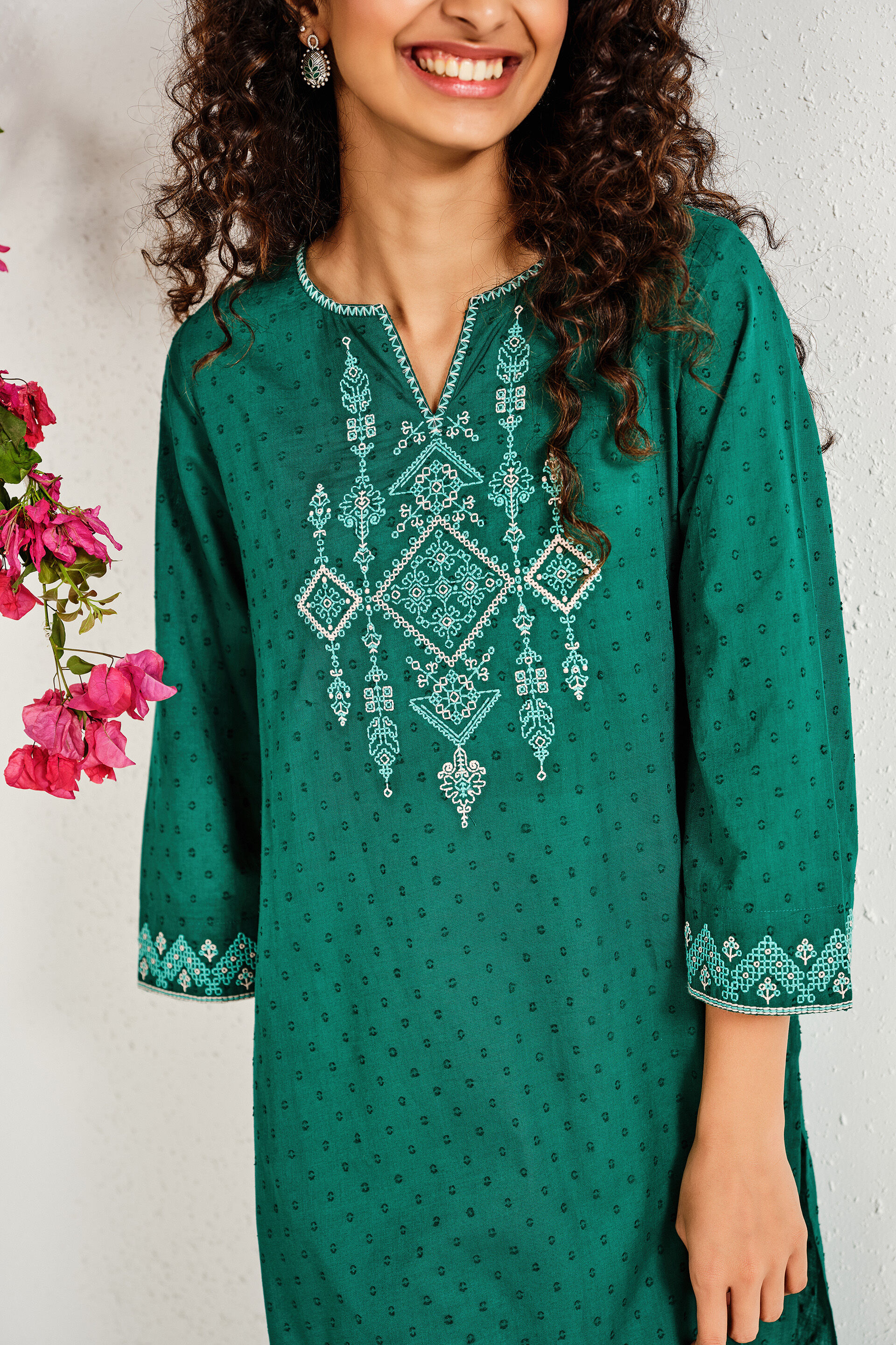 Moksh Teal Cotton Kurta, Teal, image 5