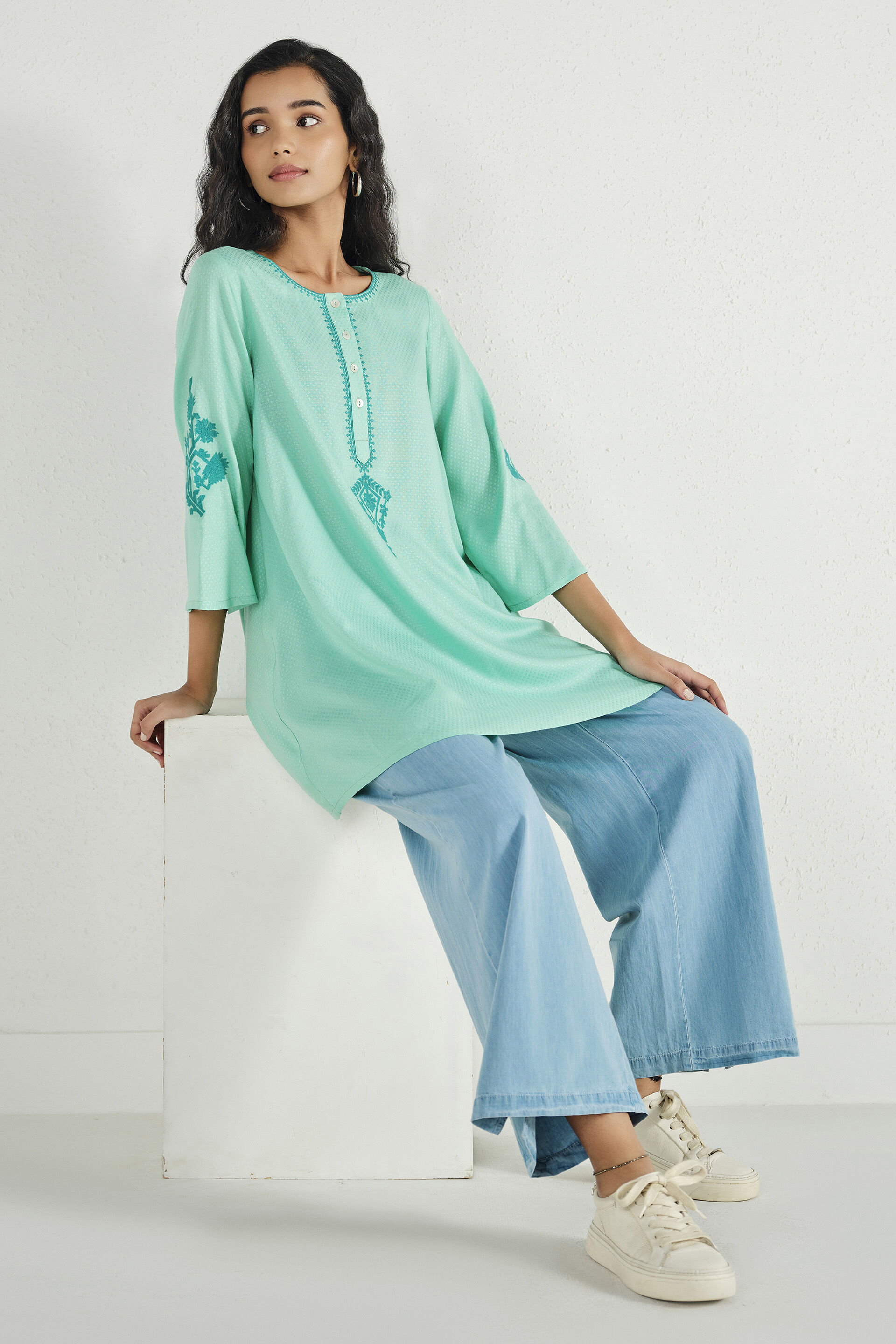 Mohak Mint Tunic, Mint, image 2