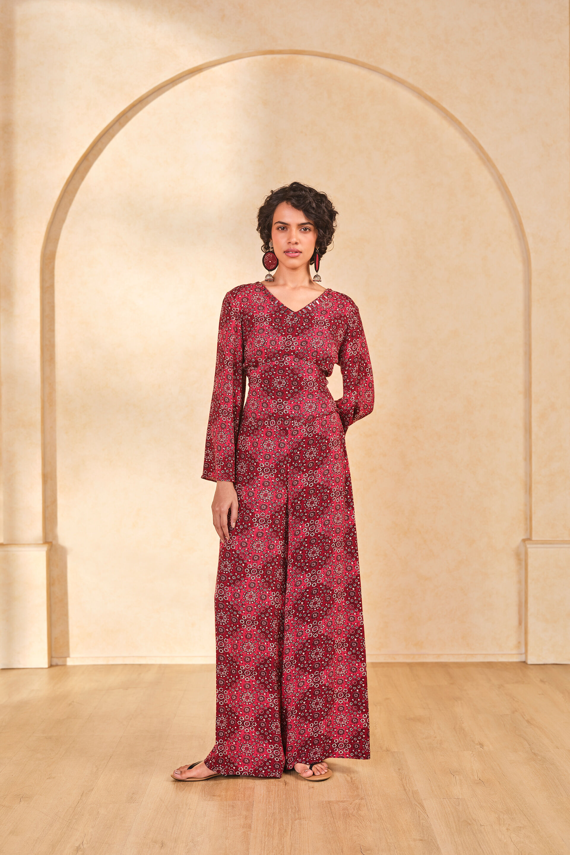 Rust Viscose Crop Top & Pant Set, Rust, image 9