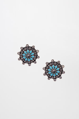 Turquoise Brass Earring, , image 1