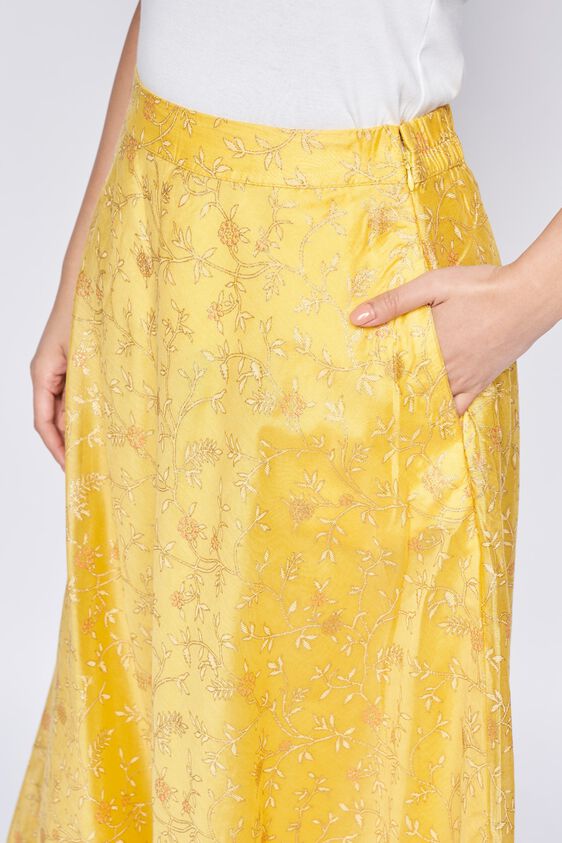 5 - Mustard Ethnic Motifs Flared Skirt, image 6