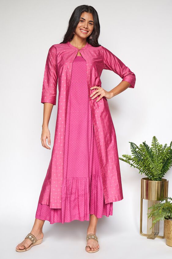 2 - Rose Pink Maxi Layered Kurta Set, image 2