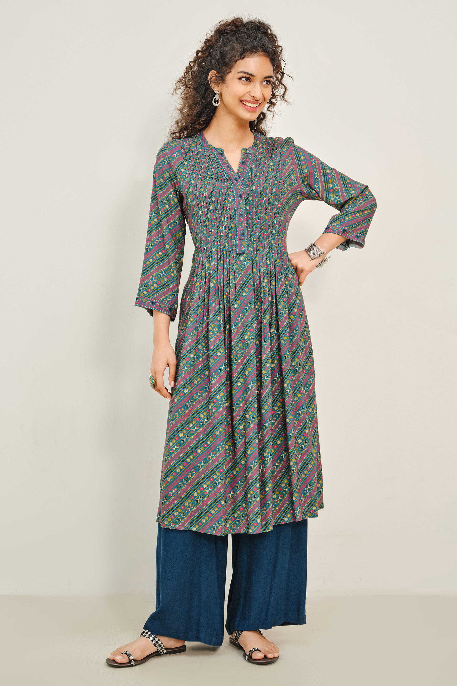 Teal Tamanna Kurta, Teal, image 2