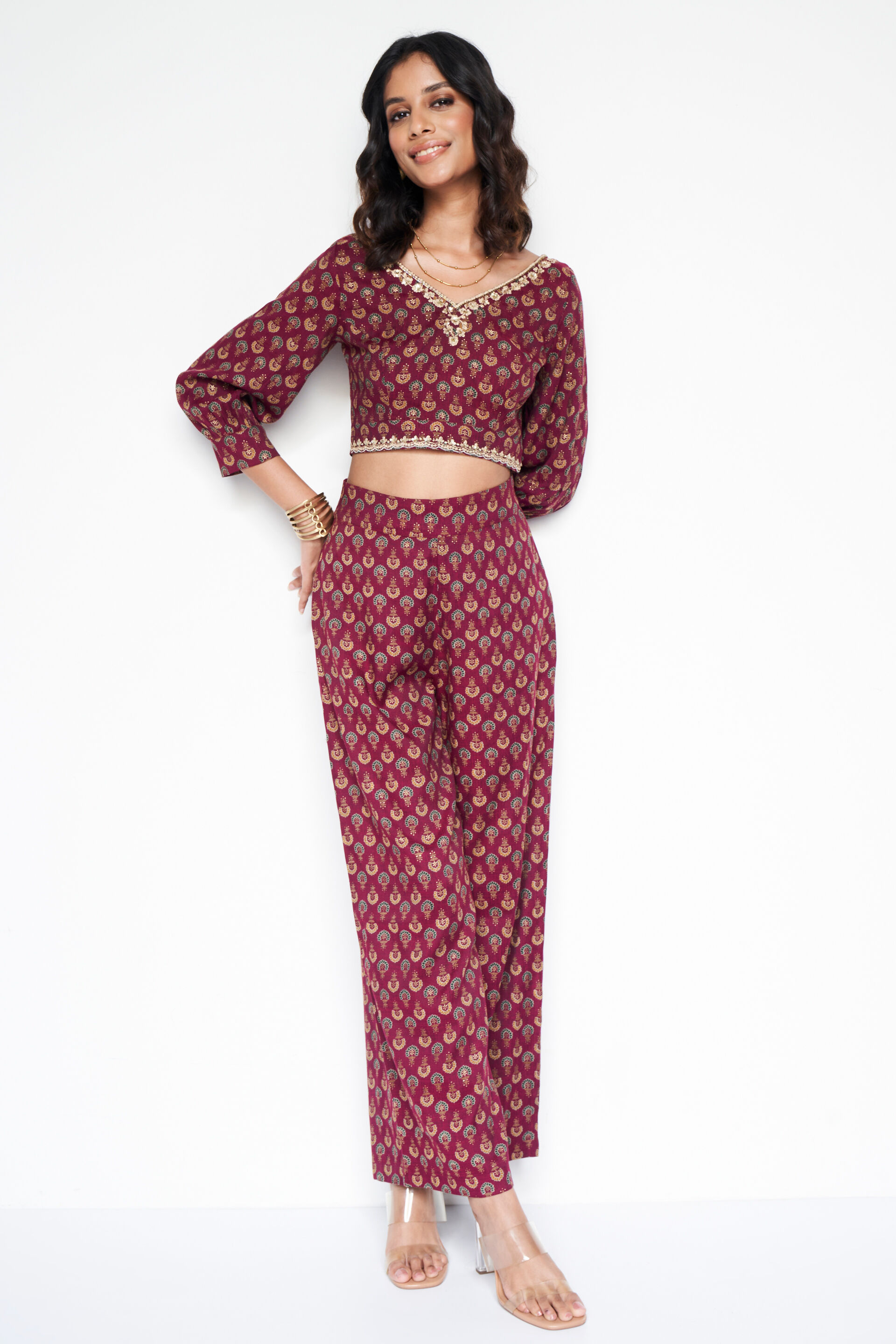 Jasmin Co-ords Set, Maroon, image 4