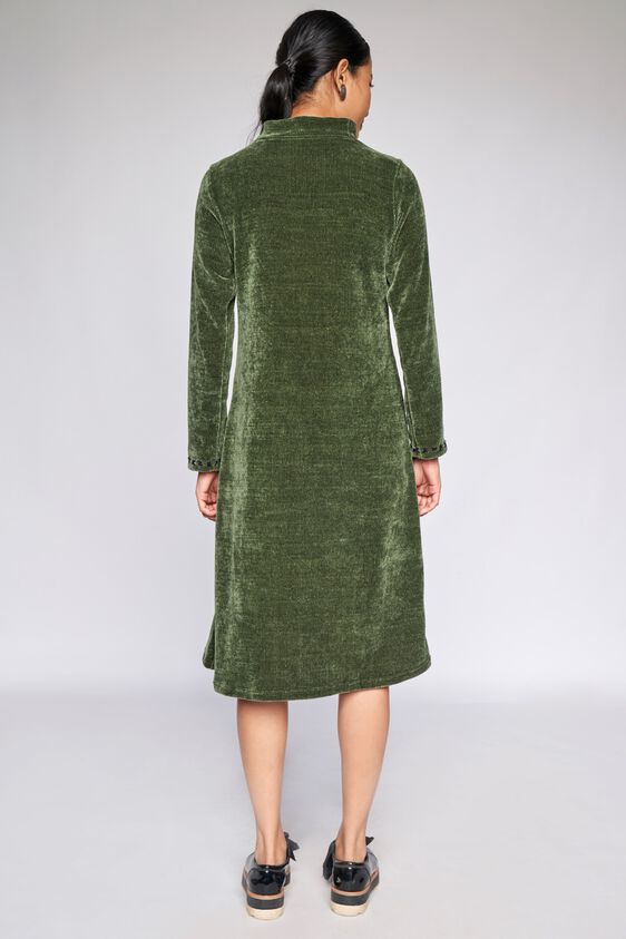 7 - Olive Solid Straight Dress, image 7