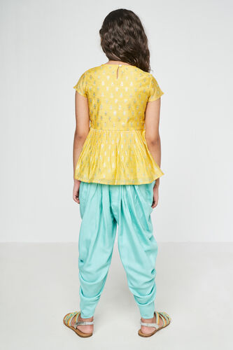 Yellow Khadi Curved Suit, Yellow, image 3