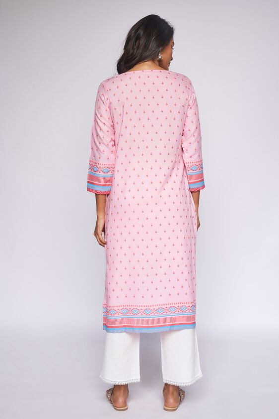 4 - Pink Floral Kurta, image 5