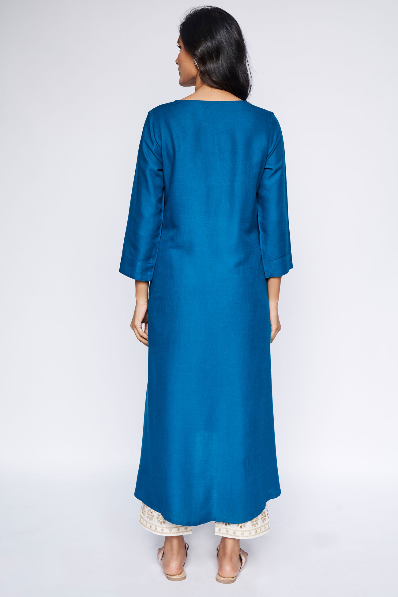 Teal Khadi Kurta, , image 5