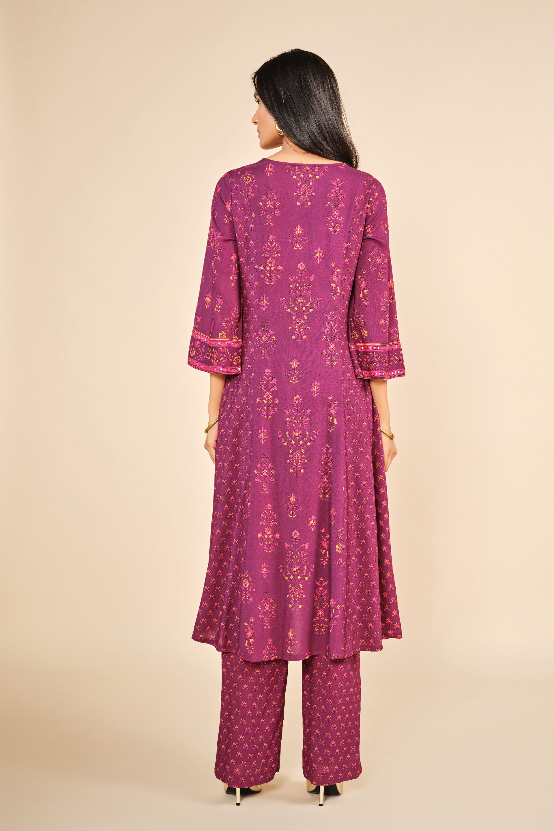 Aashiqana Kurta Set, Wine, image 6