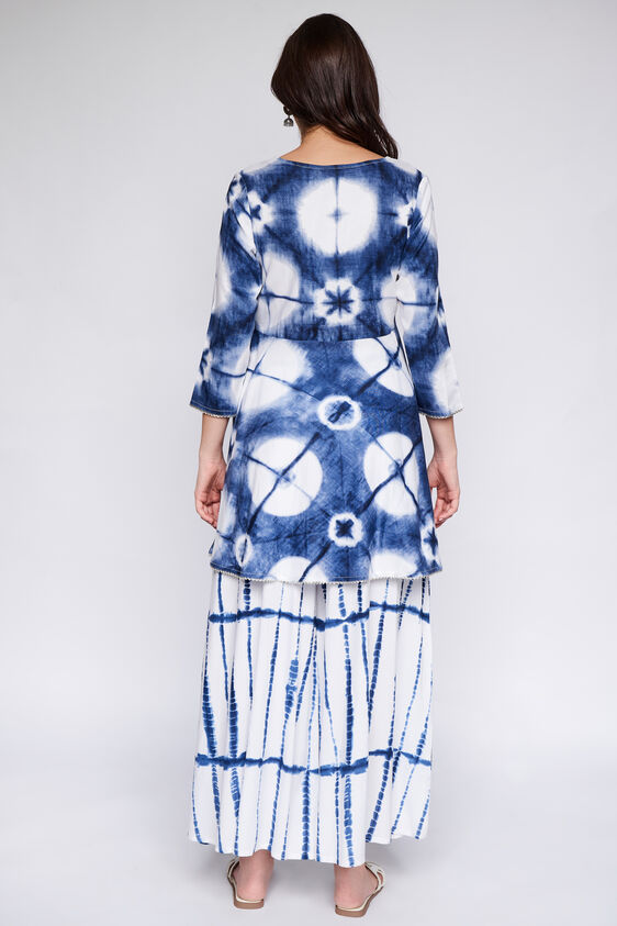 Indigo Tie & Dye Peplum Suit Set, Indigo, image 5