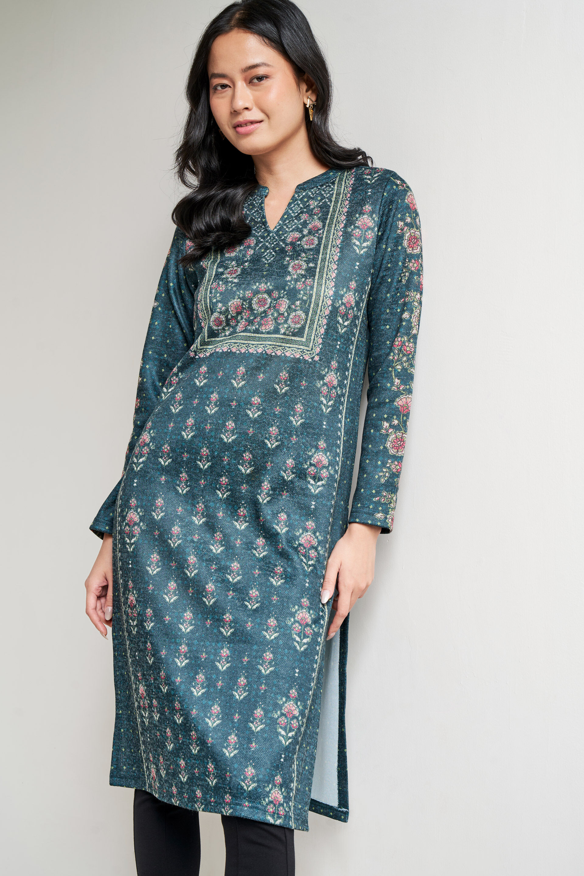 Global desi green kurta sales