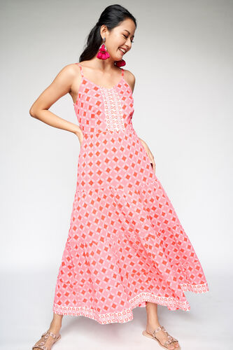 3 - Pink Long Length Fit & Flare Maxi, image 3