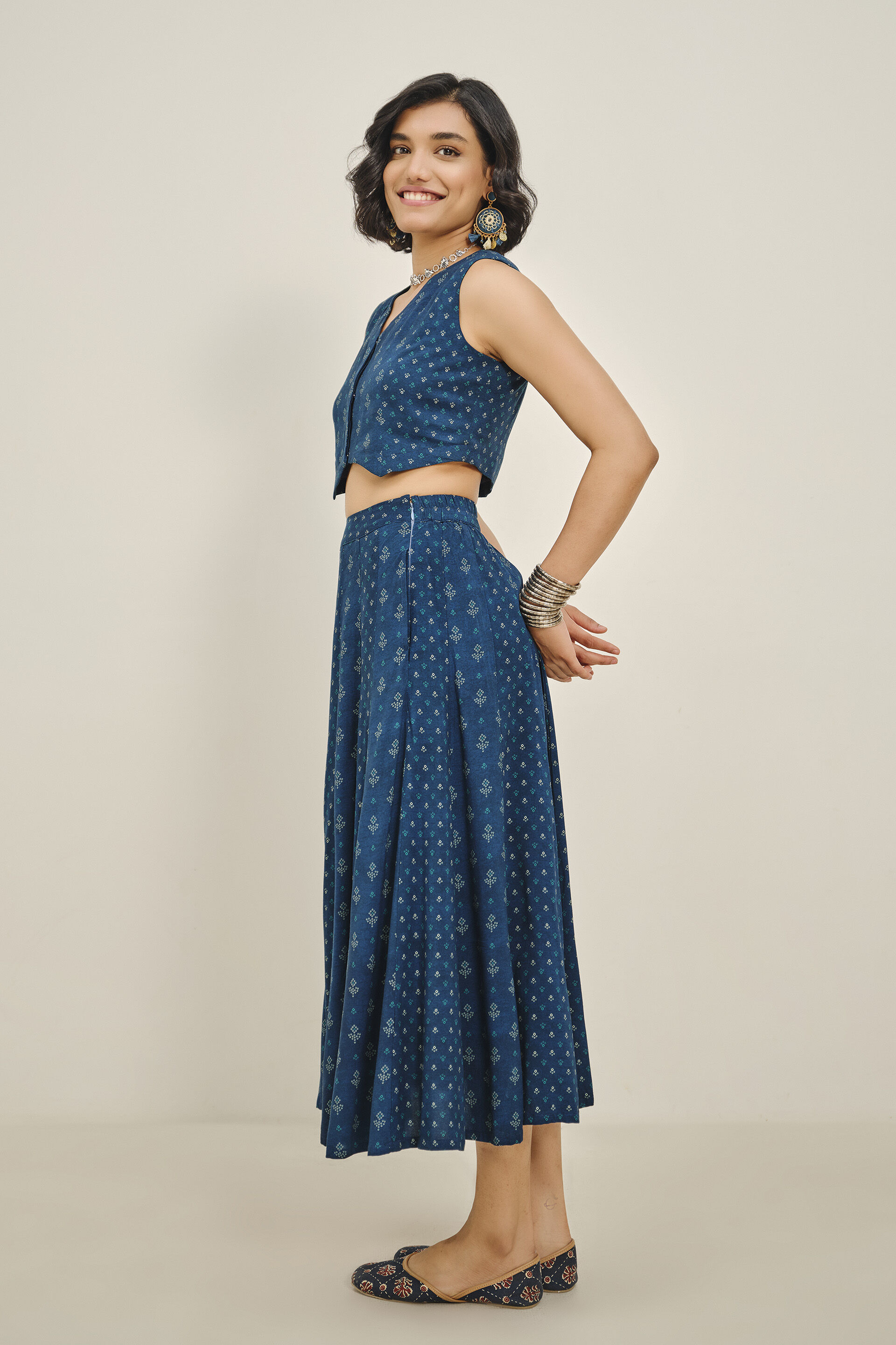 Neel Rhythm Skirt Set, Indigo, image 3