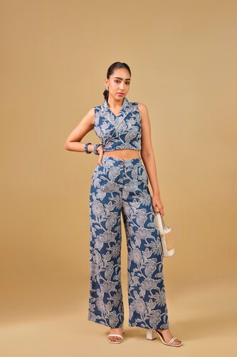 Abstract floral co-ord, Navy Blue, image 1