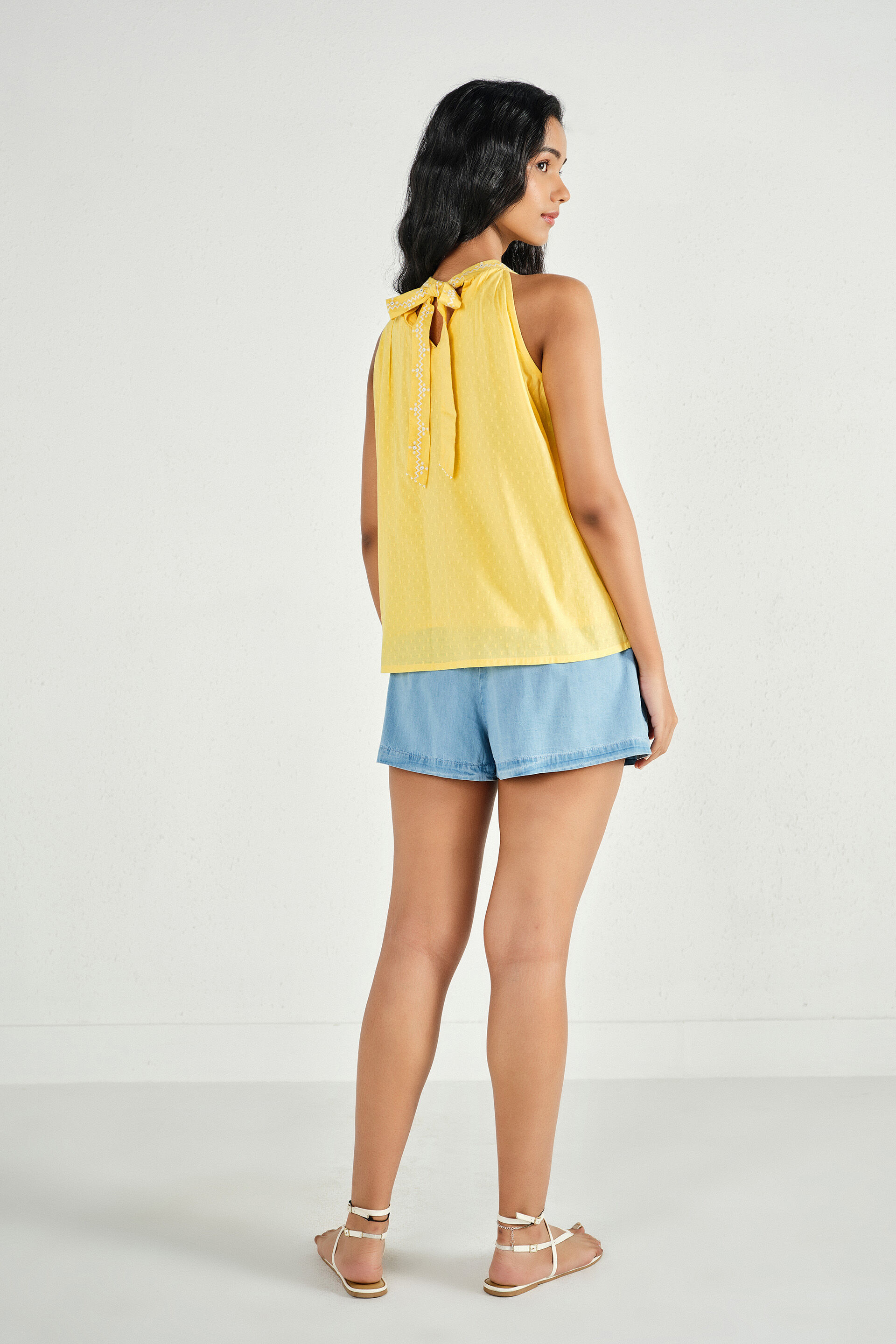 Chirpy Yellow Cotton Top, Yellow, image 6