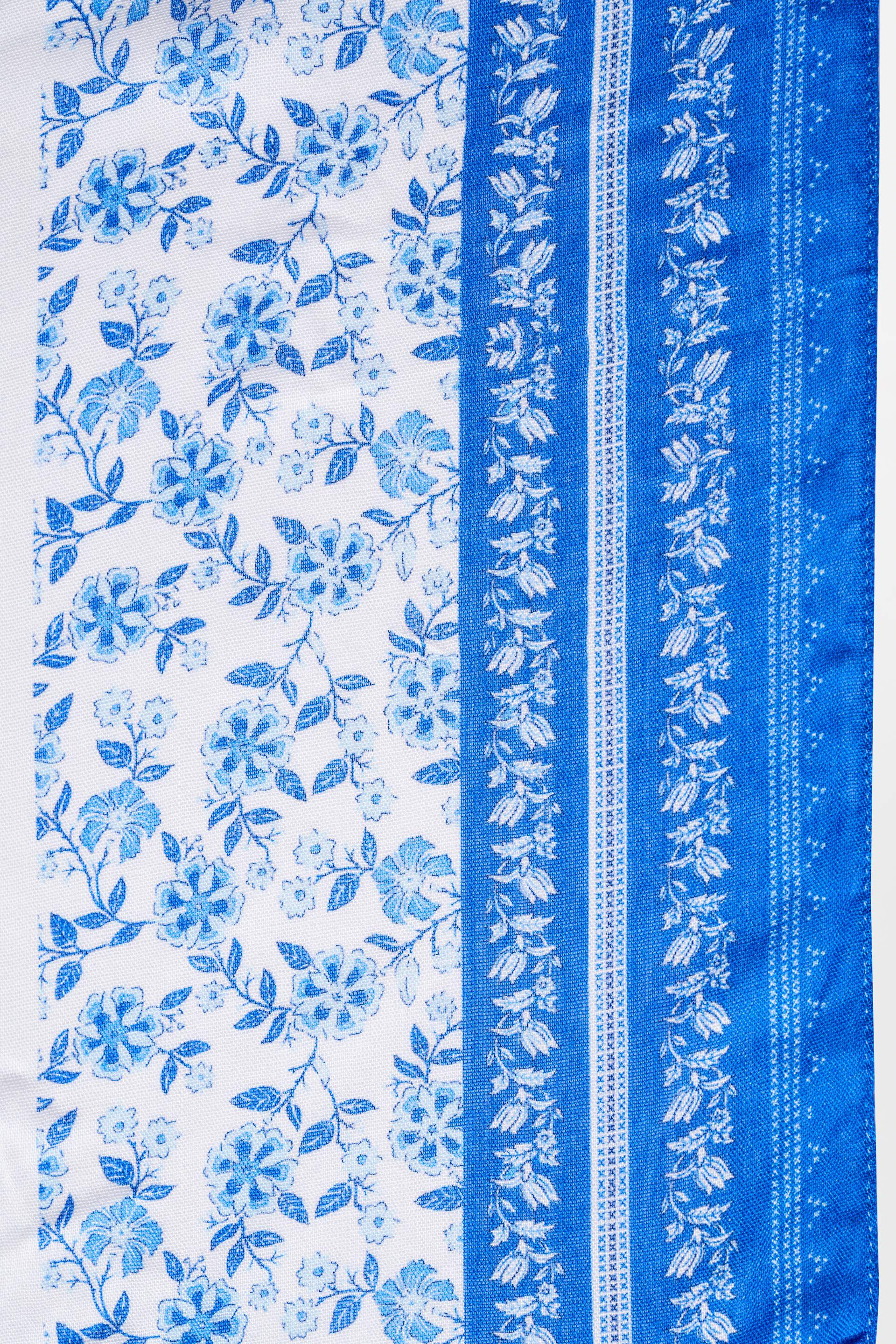 Blue Viscose Scarf, , image 2