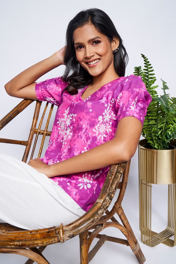 1 - Magenta Tie & Dye Top, image 1