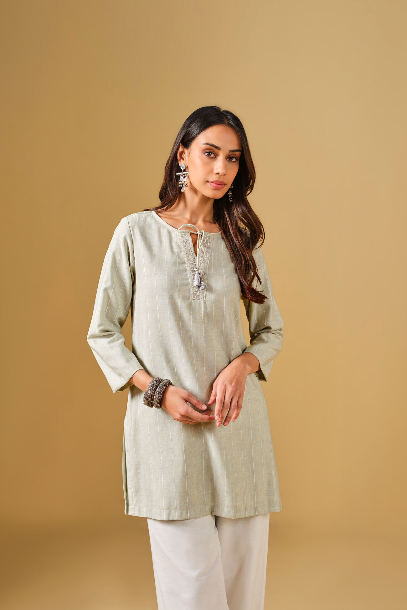 Embroidered Mint Green Tunic, Mint, image 3