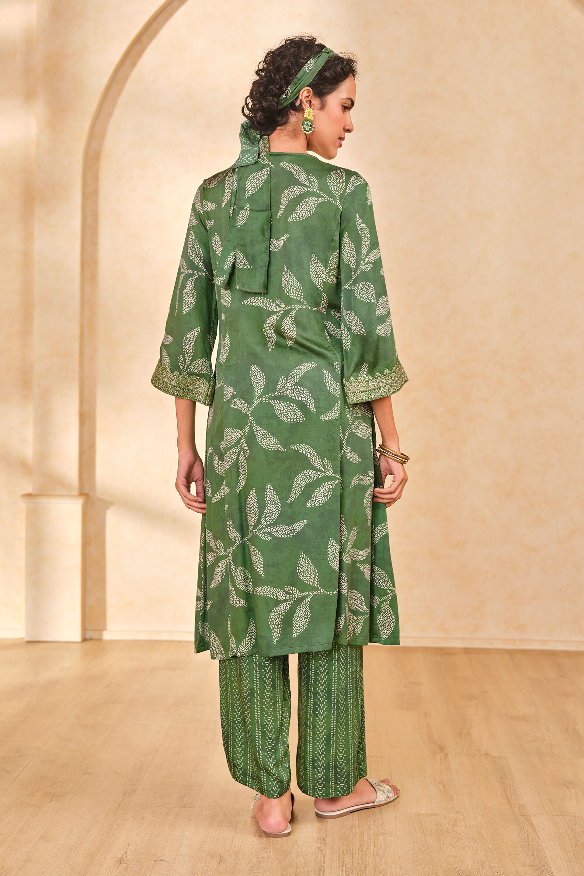 Tropical Green Kurta Set, Green, image 4