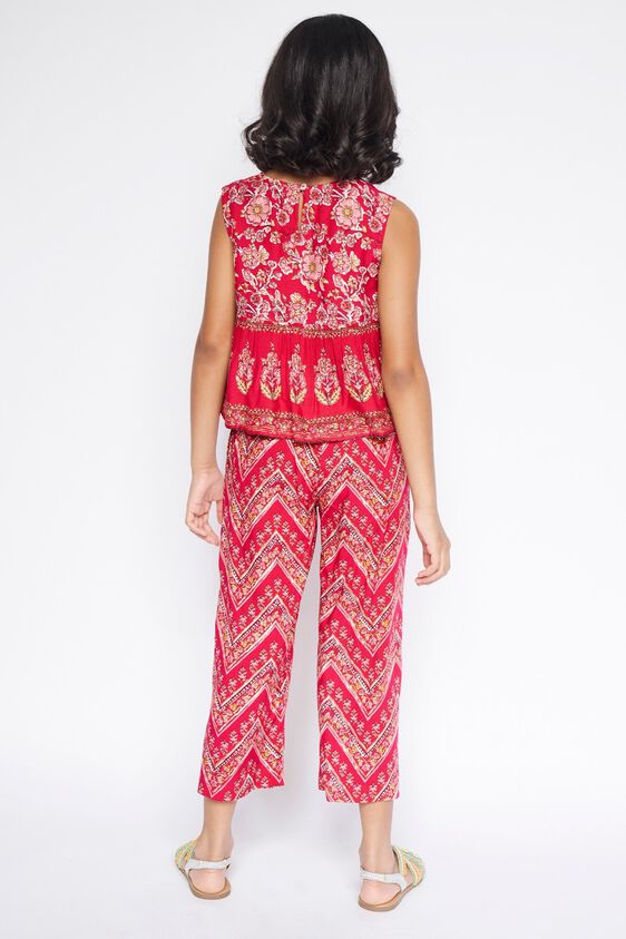 5 - Red Gathers or Pleats Floral Suit, image 5
