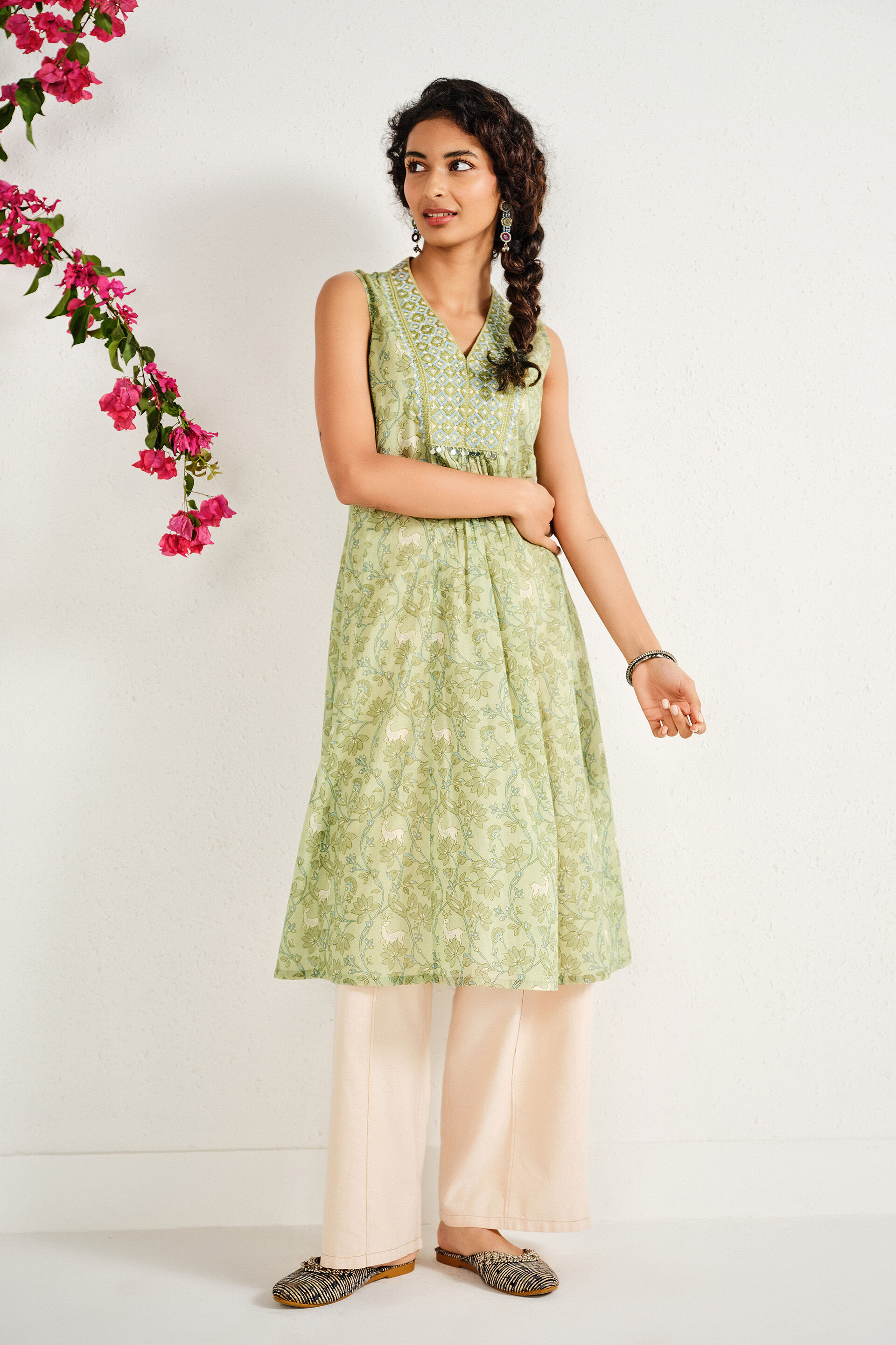 Kanishka Cotton Kurta, Green, image 2