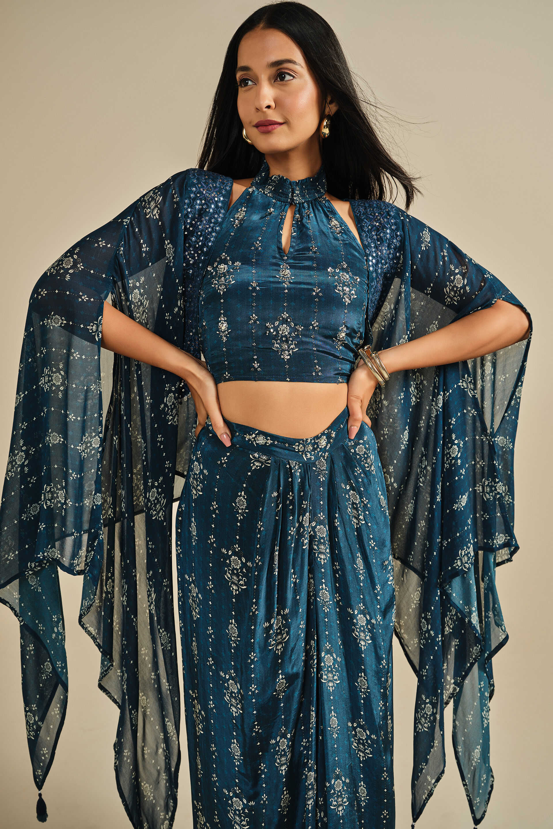 Baarishein Skirt Set, Blue, image 4