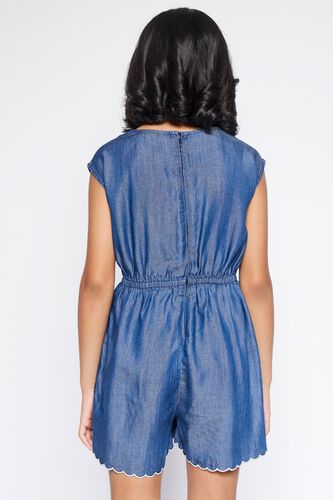 7 - Blue Embroidered Solid Jump Suit, image 7