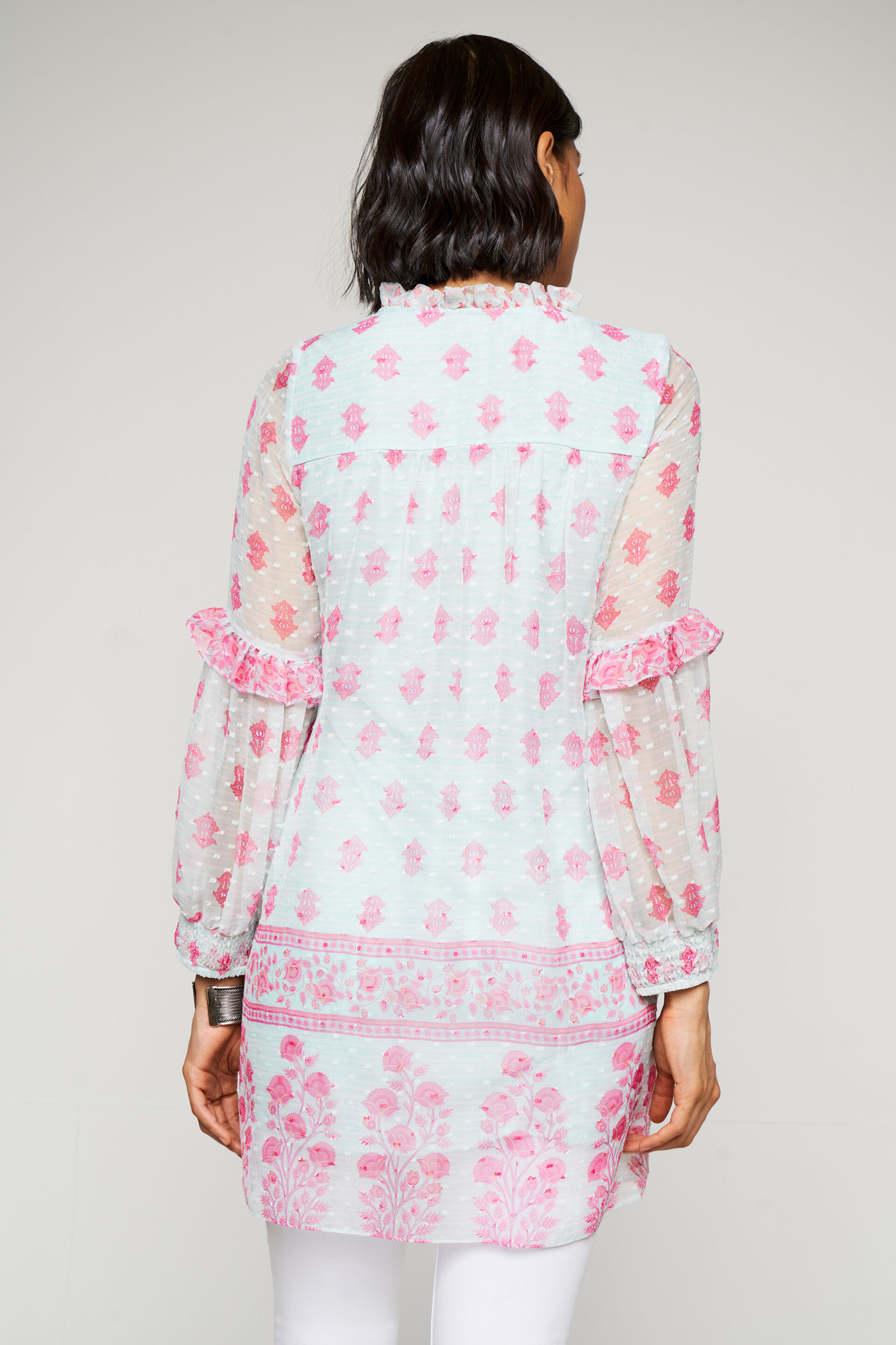 Mint Floral A-Line Tunic, Mint, image 6