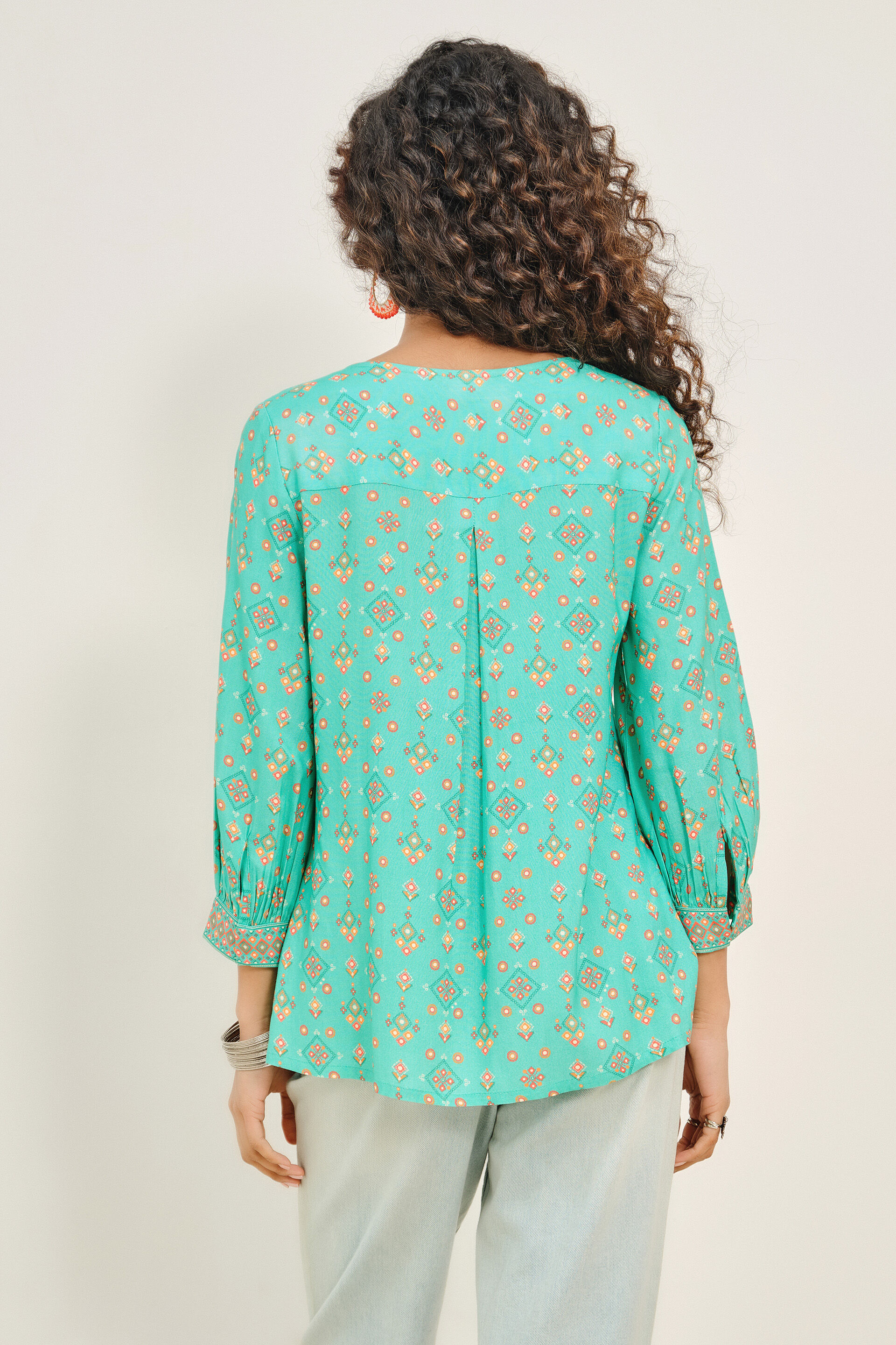 Jalpari Blue Top, Aqua, image 5