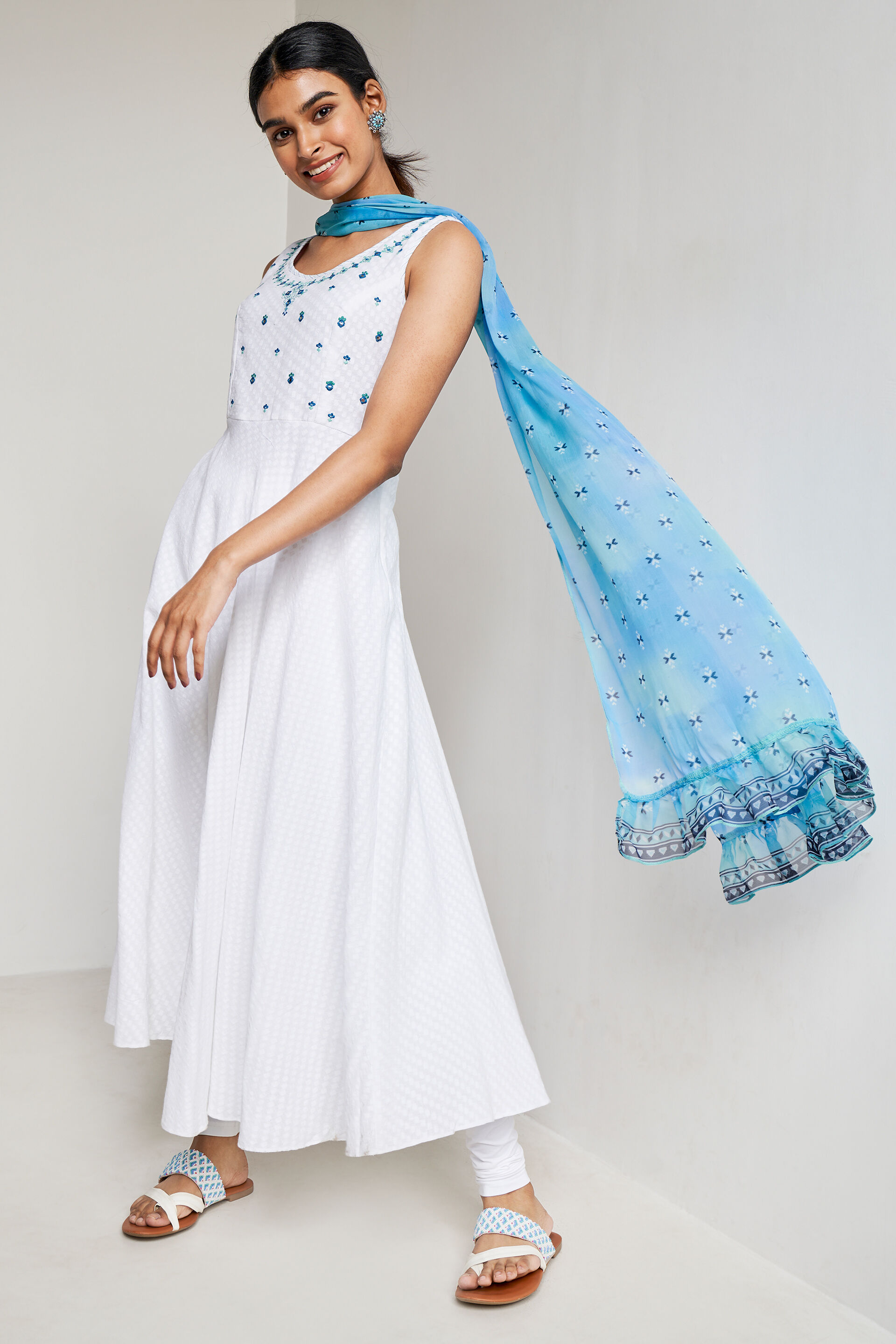 Global desi white dress discount