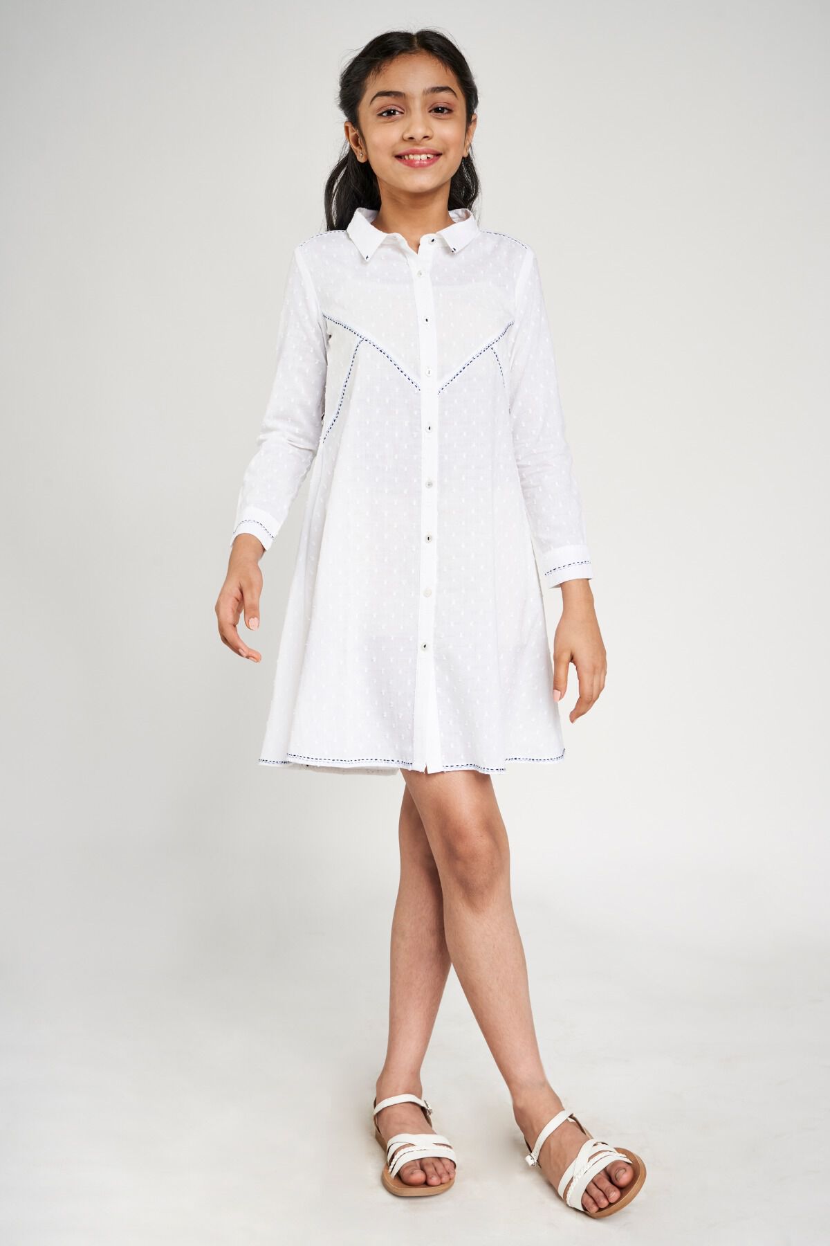 Girls white deals shift dress