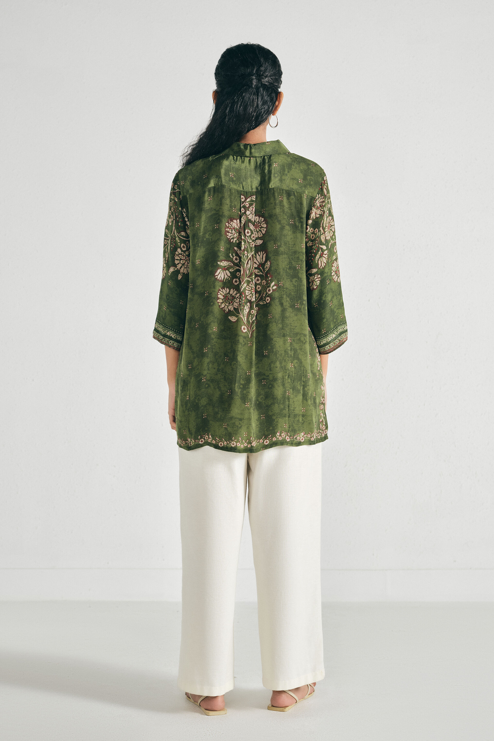 Zoya Olive Shirt-Tunic, Olive, image 5