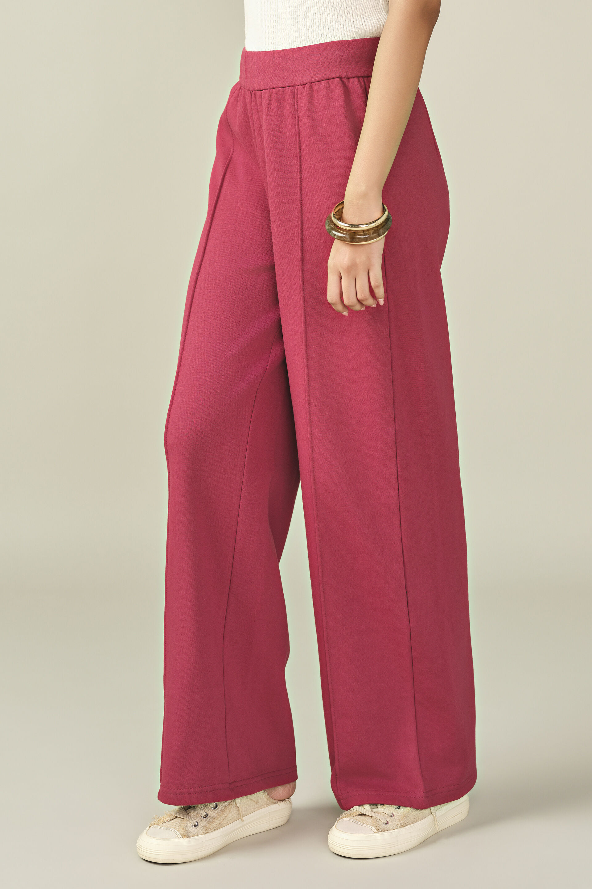 Solid Joggers in Red, Red, image 4