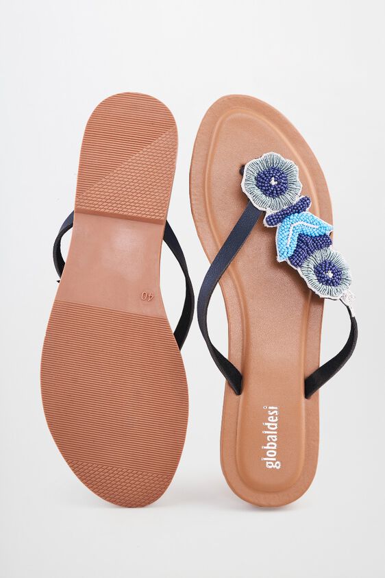 2 - Blue Floral Beaded Flats, image 2