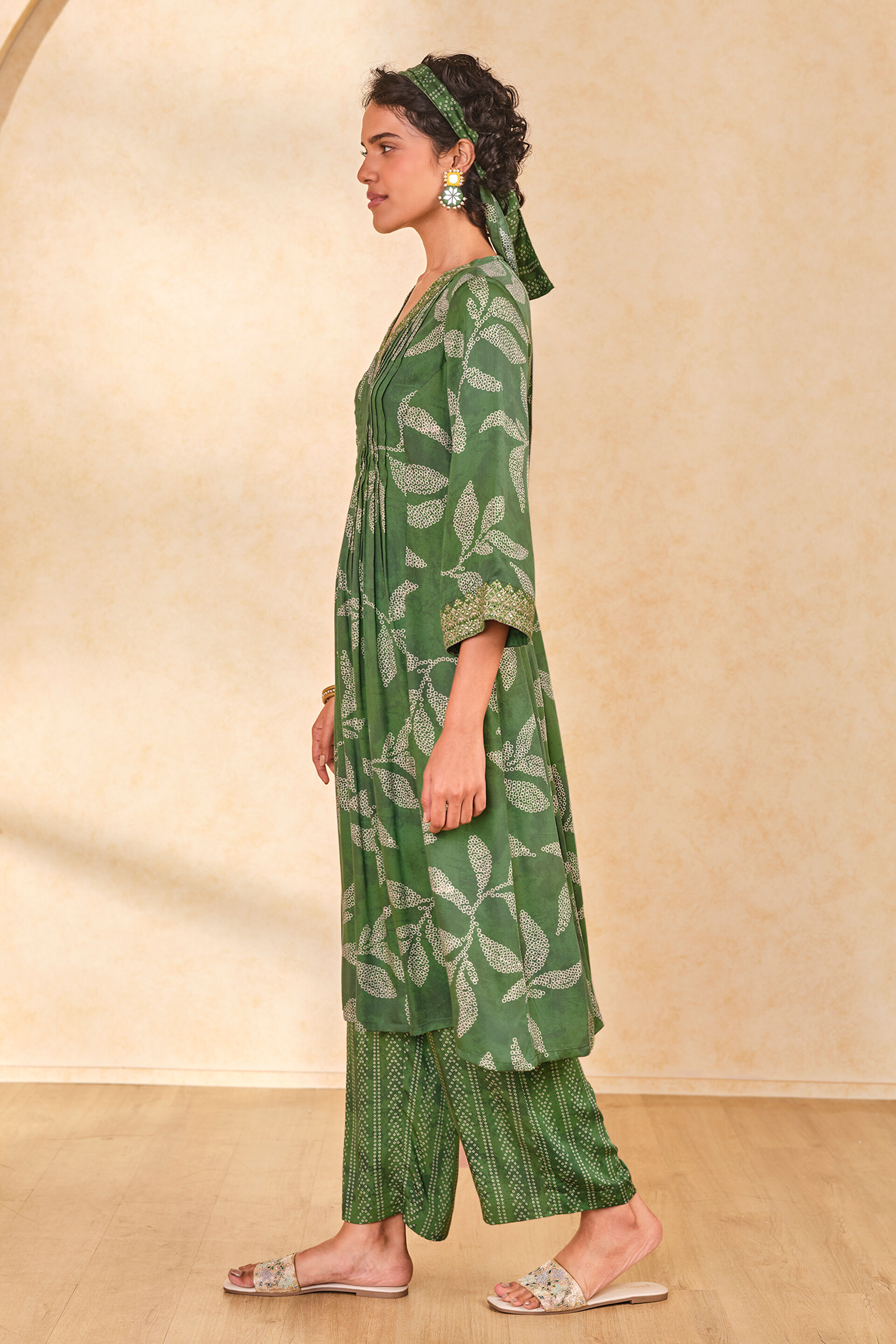 Tropical Green Kurta Set, Green, image 3