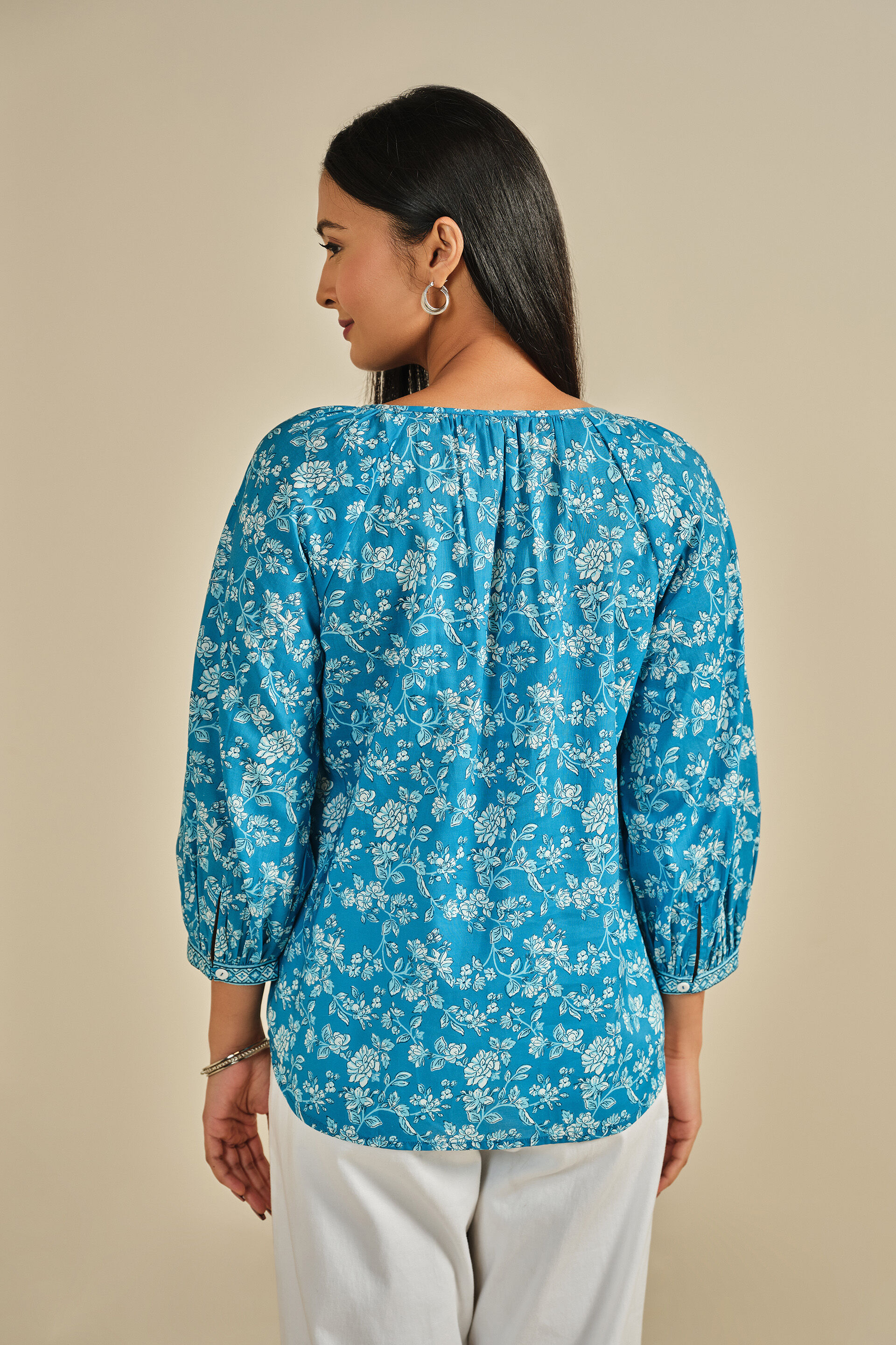 Phool Garden Top, Blue, image 5